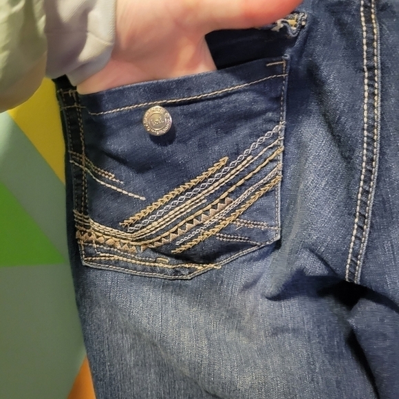 L.e.i Bridget Blue Colored Curvy Bootcut StyleJeans Size Juniors 13 Women 10-12 - Picture 10 of 13